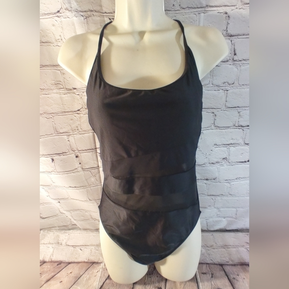 Summersalt Black Swimsuit Black Low Back Strappy One Piece Size 8